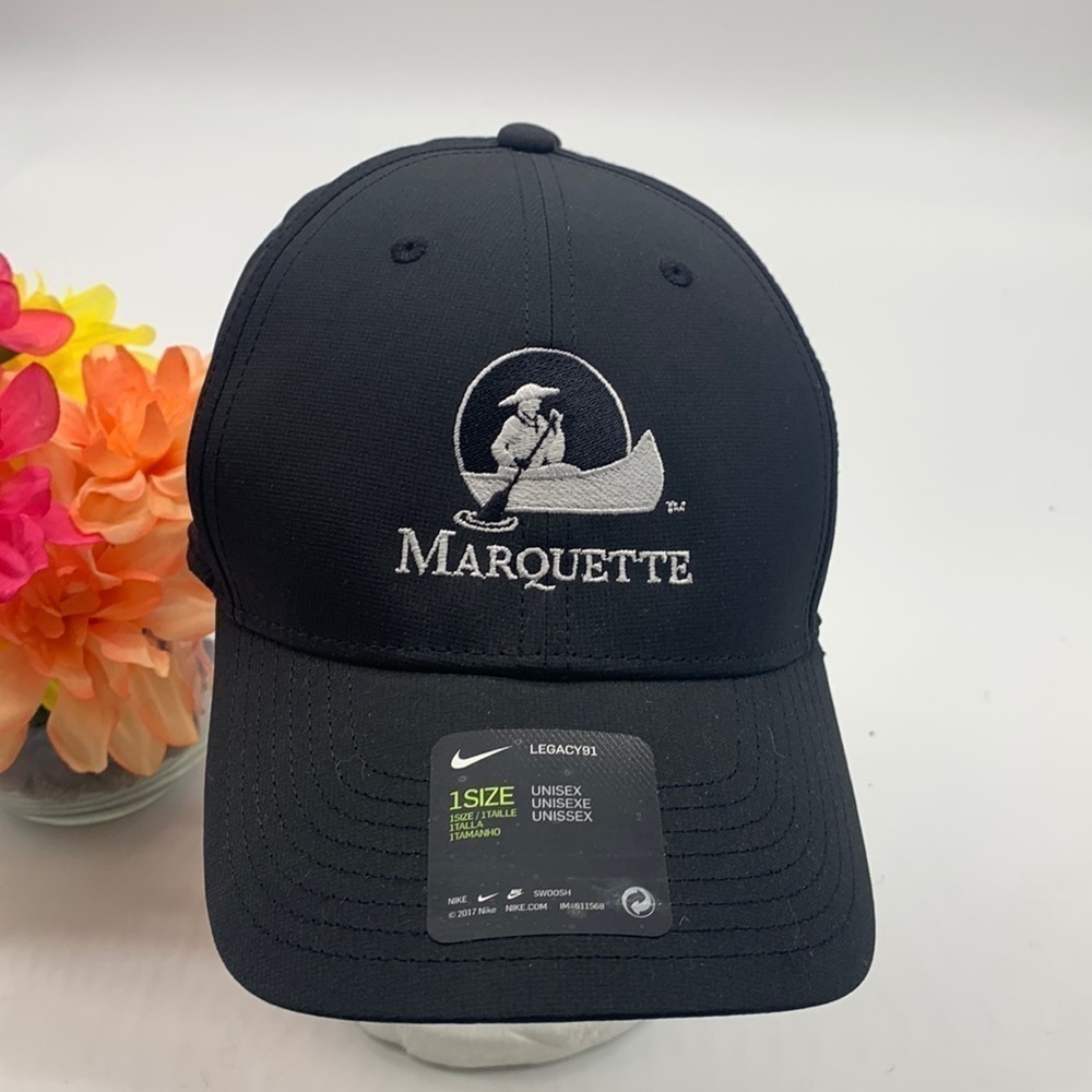 Marquette NWT Black Baseball Hat Cap One Size  HT0068A